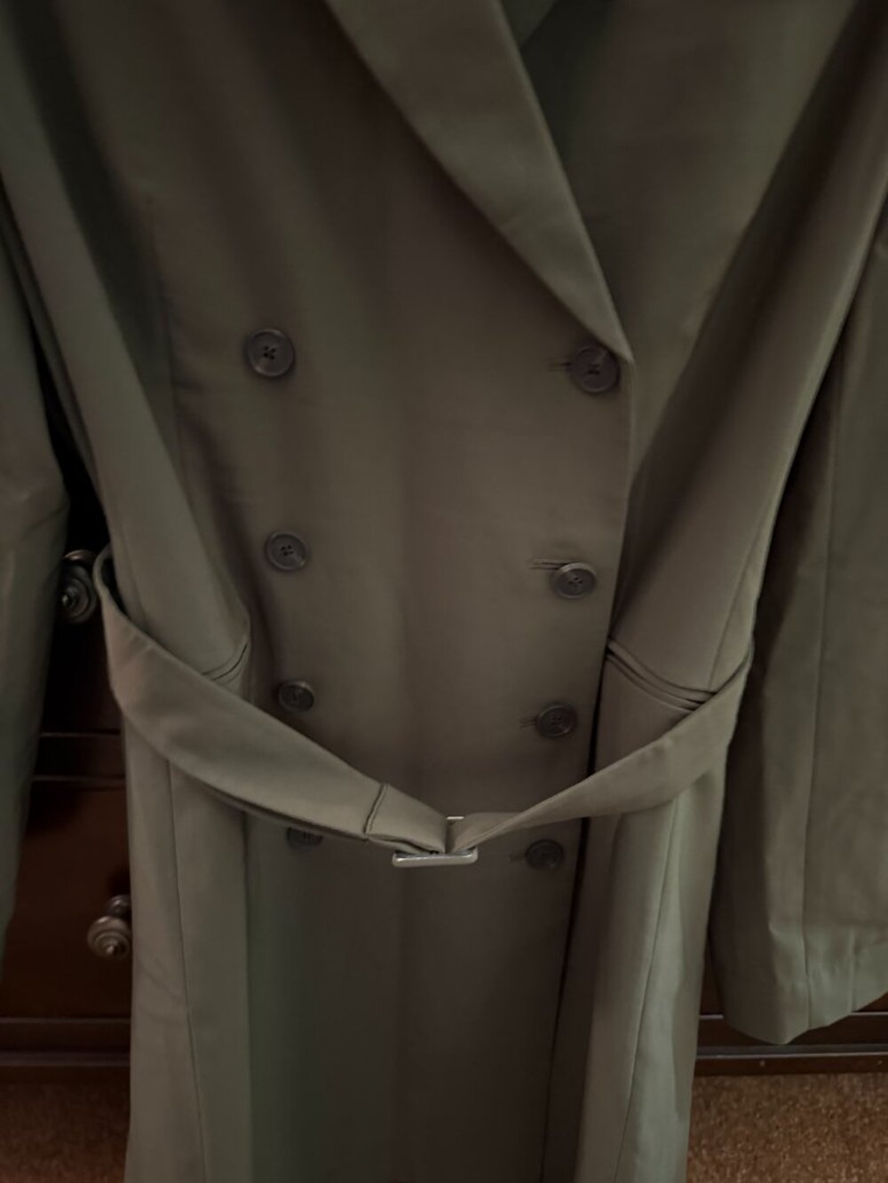 MM LaFleur NWOT Olive Trench Dress Size 14 - Picture 3 of 4